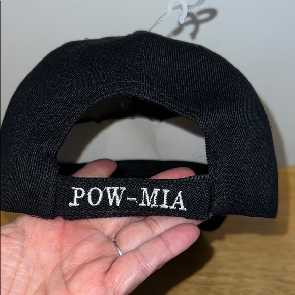 POW MIA Black Cap with American Flag Design - Picture 3 of 6